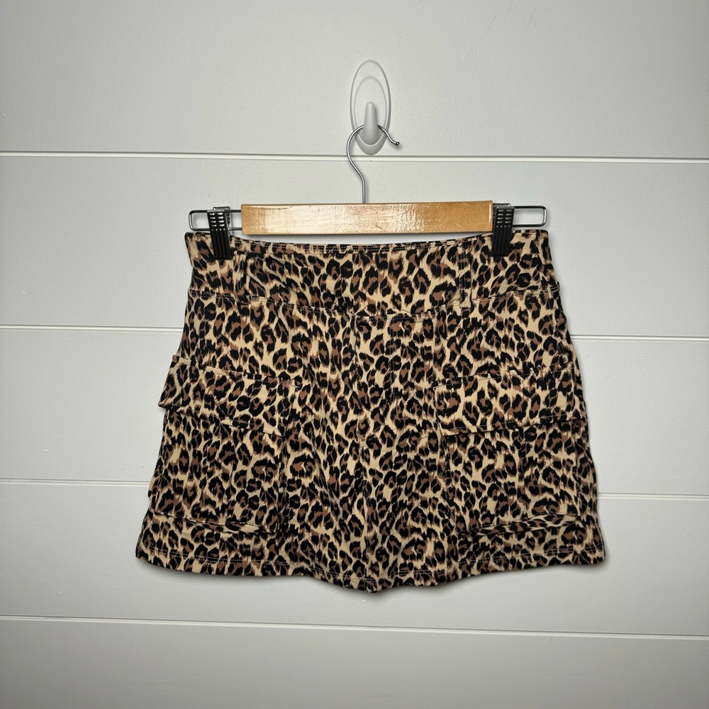 Leopard Print Cargo Skort